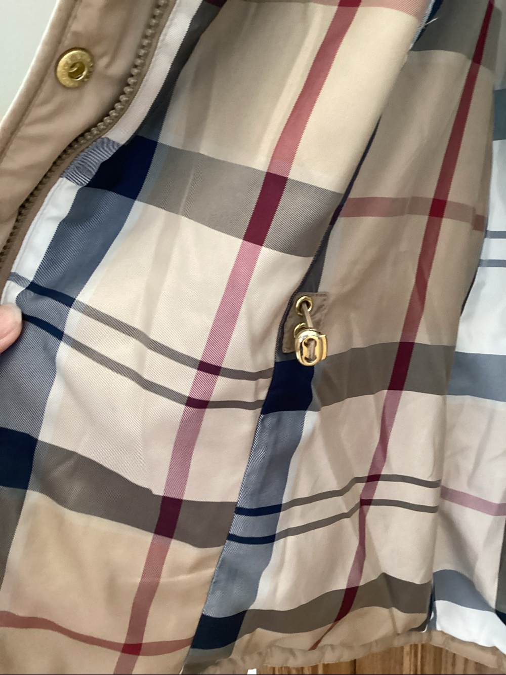 Barbour women’s beige Millfire diamond pattern quilted jacket. Women’s size 14 - Picture 7 of 15